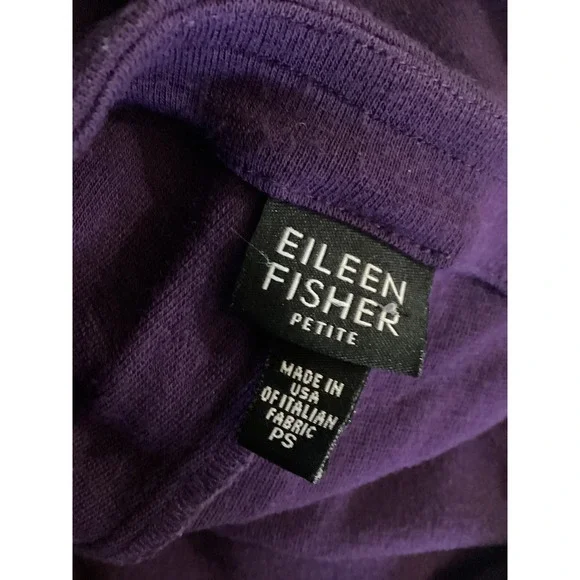 EILEEN FISHER Petite Purple Wool Blend Wide Leg Cropped Pants PS - Picture 4 of 5